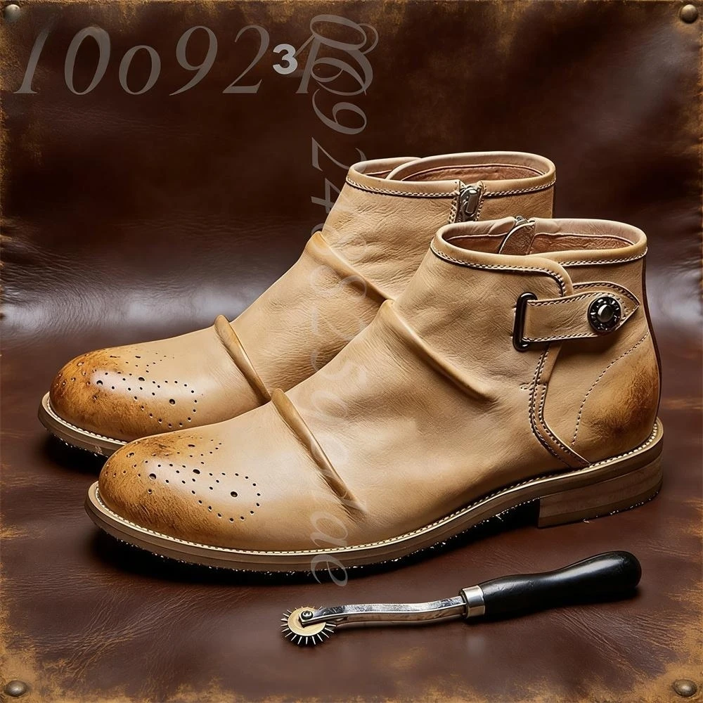 Men's Brogue Toe Ankle Boots,  - Formal Men Daily Wear Footwear 评论和价格