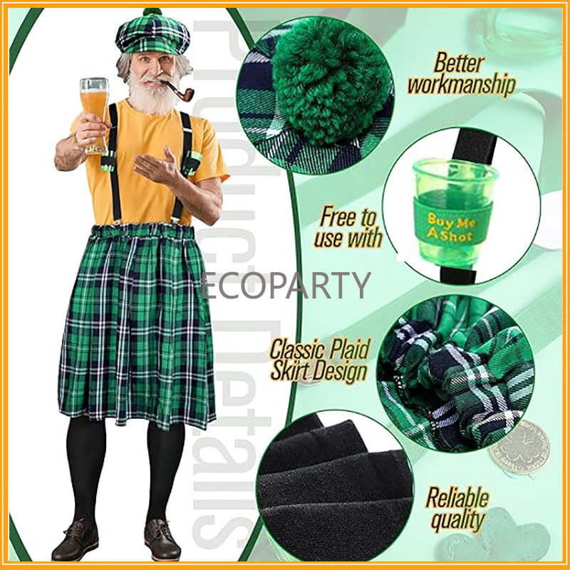 St. Patricks Day Costume Set G - Sock Garter Men 评论和价格