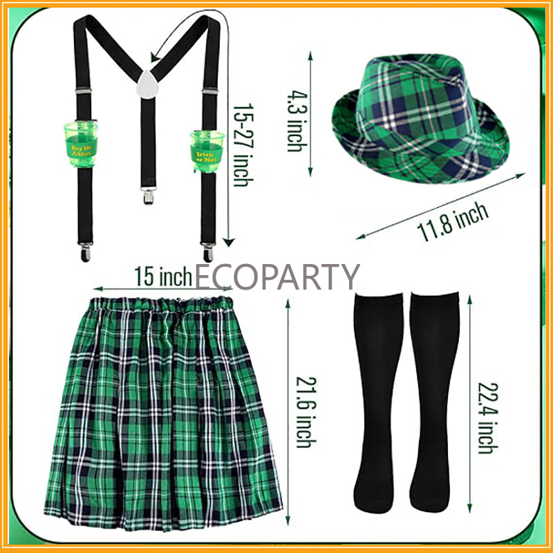 St. Patricks Day Costume Set G - Sock Garter Men 评论和价格