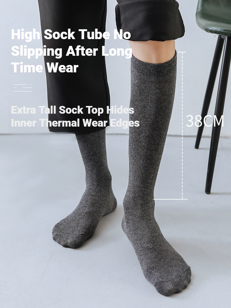 1 Pair Men Solid Knee High Bus - Sock Garter Men 评论和价格